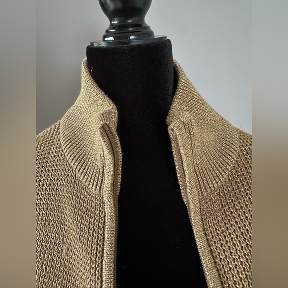 Lauren Ralph Lauren Tan Zip-Up Cardigan - Picture 3 of 11